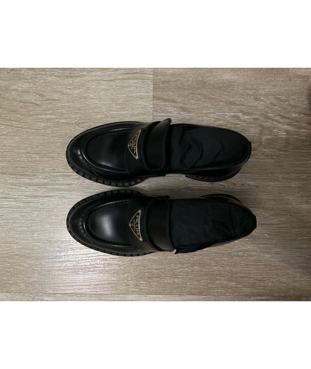 PRADA Черные кожаные лоферы, фото 3