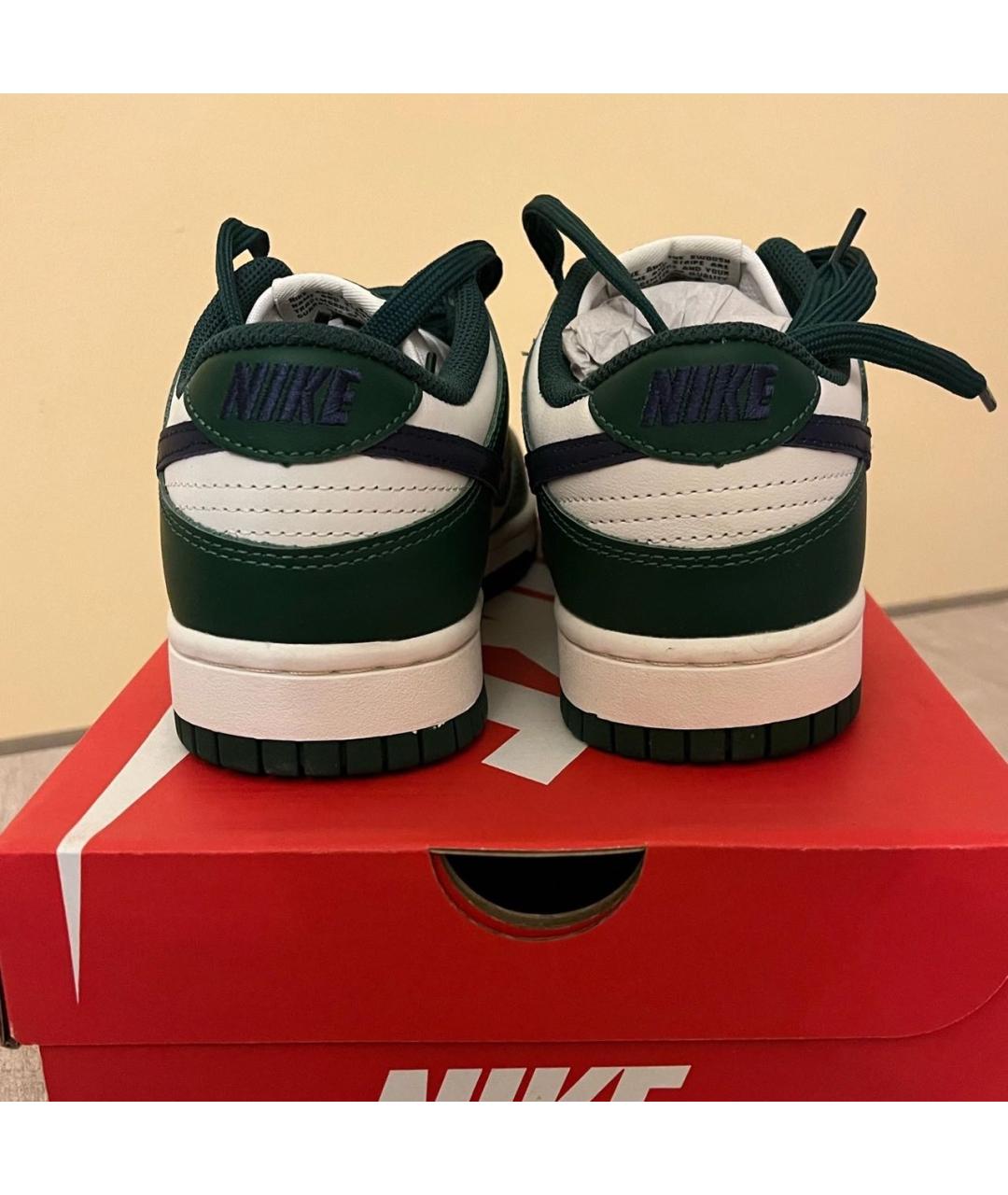 NIKE Зеленые низкие кроссовки / кеды из искусственной кожи, фото 3