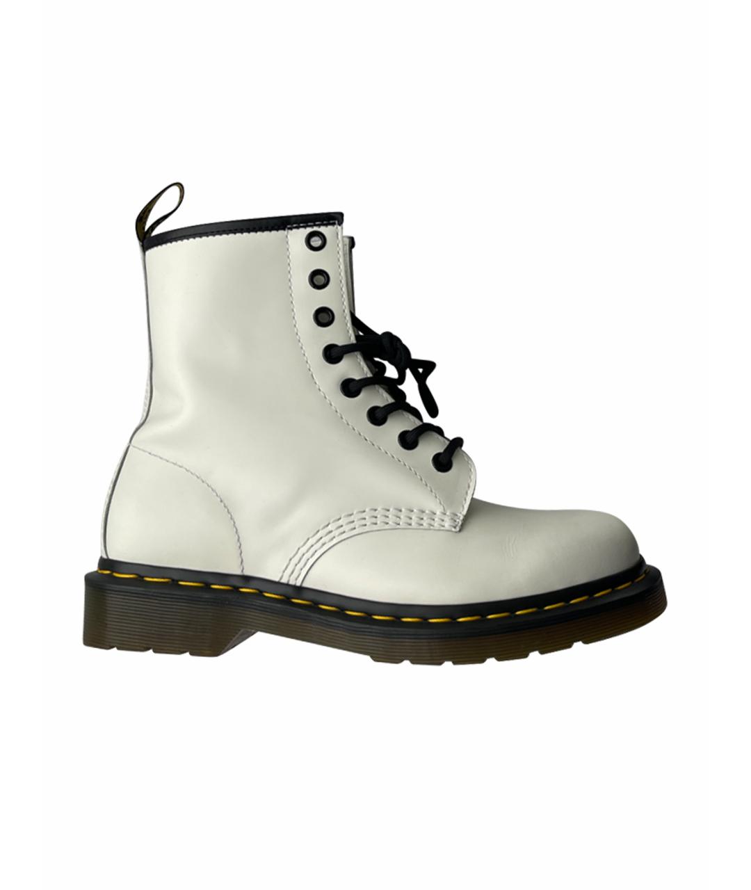 DR. MARTENS Белые кожаные ботинки, фото 1