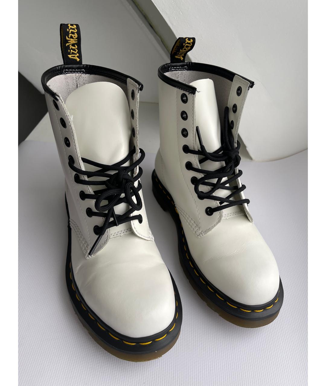 DR. MARTENS Белые кожаные ботинки, фото 3