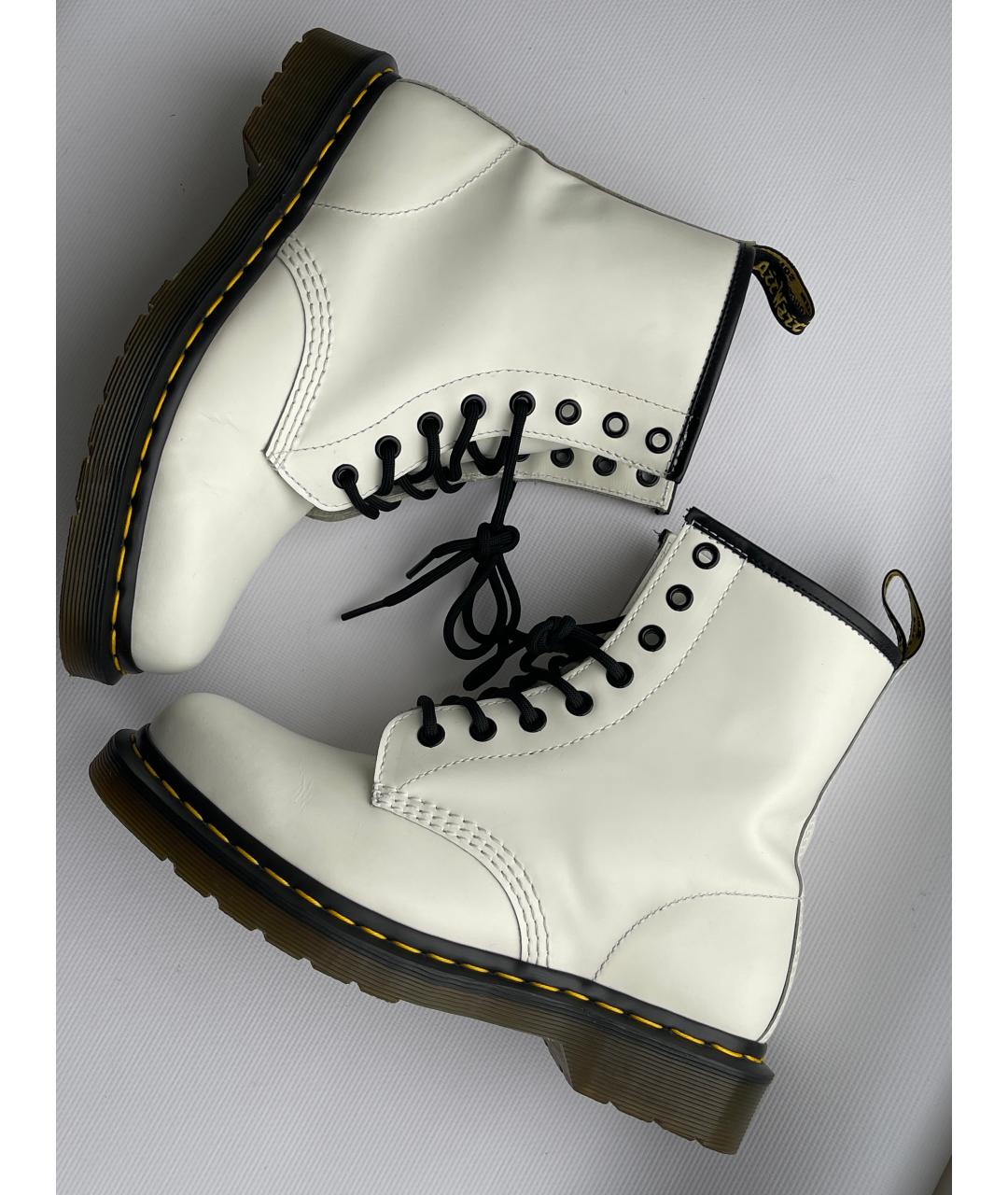 DR. MARTENS Белые кожаные ботинки, фото 10