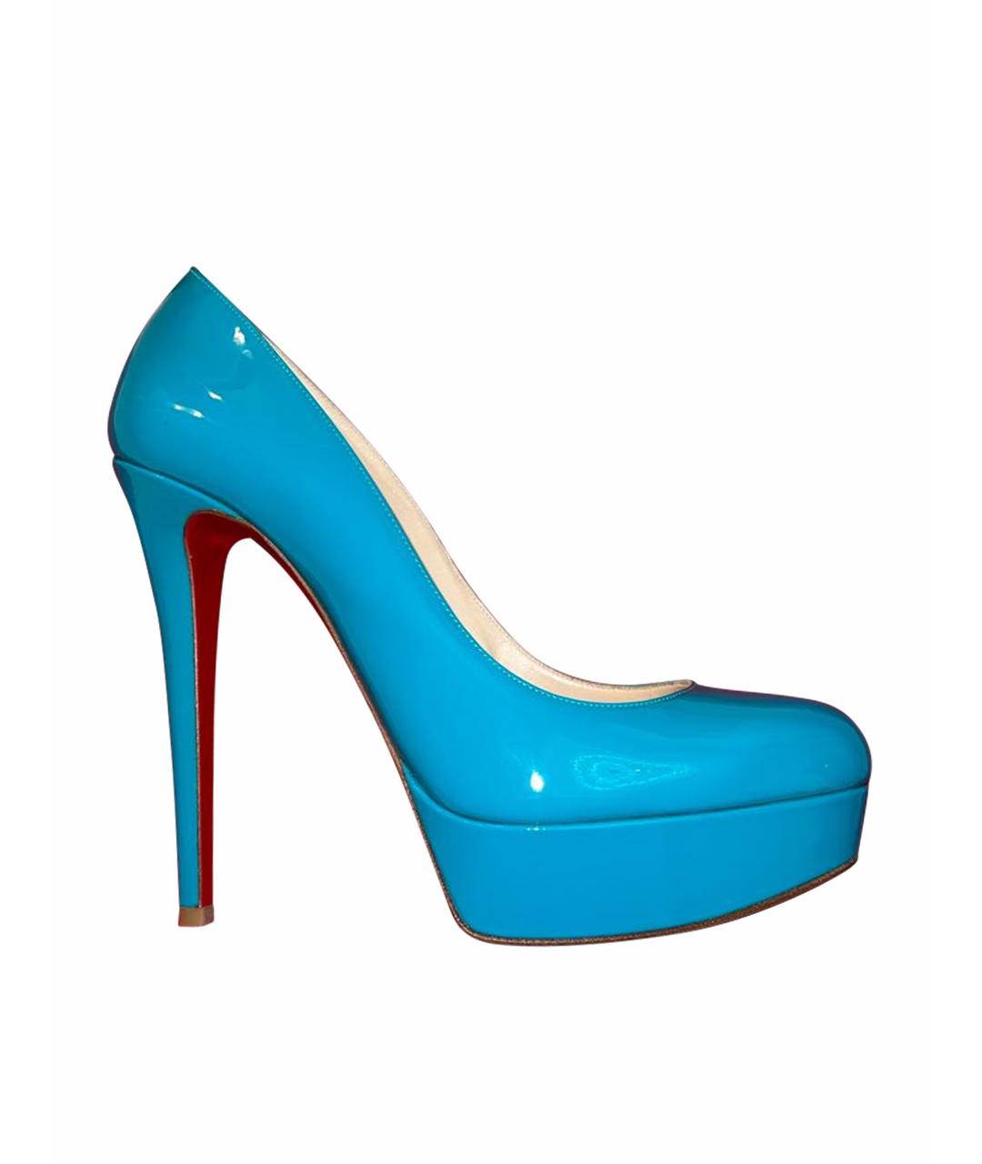 CHRISTIAN LOUBOUTIN Бирюзовые туфли из лакированной кожи, фото 1