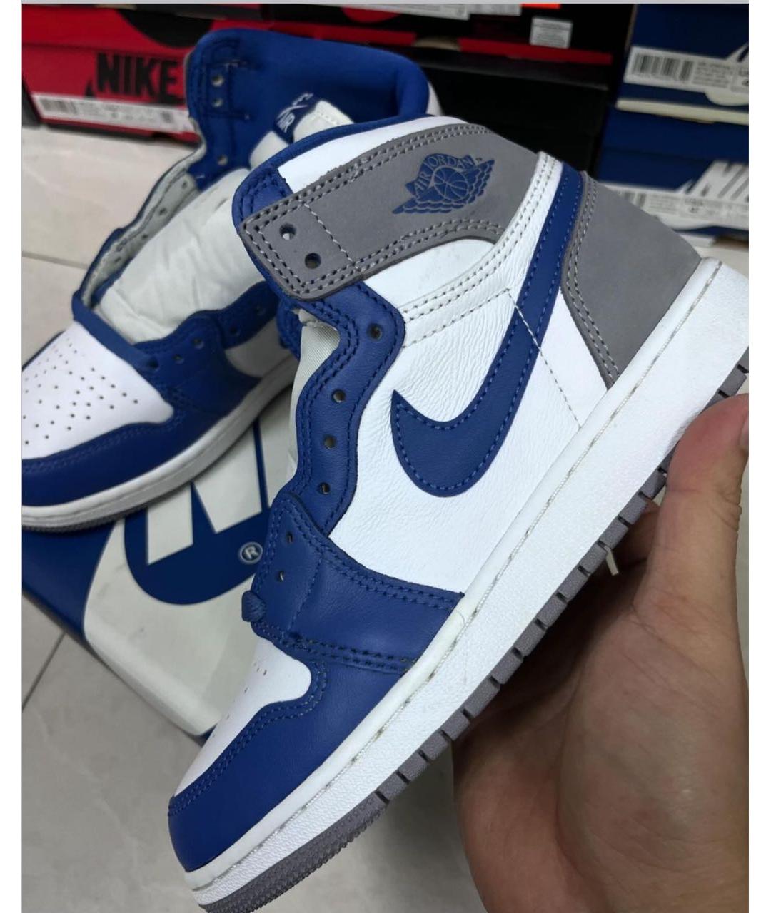 JORDAN Синие кроссовки из искусственной кожи, фото 4