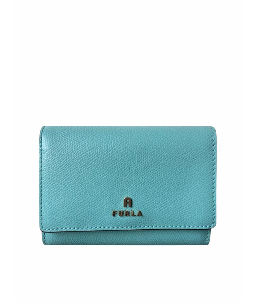 FURLA Бирюзовый кожаный кошелек, фото 1