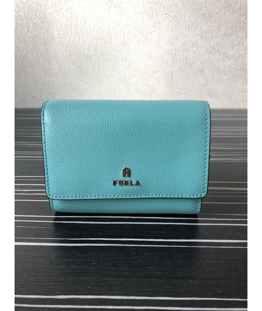 FURLA Бирюзовый кожаный кошелек, фото 7