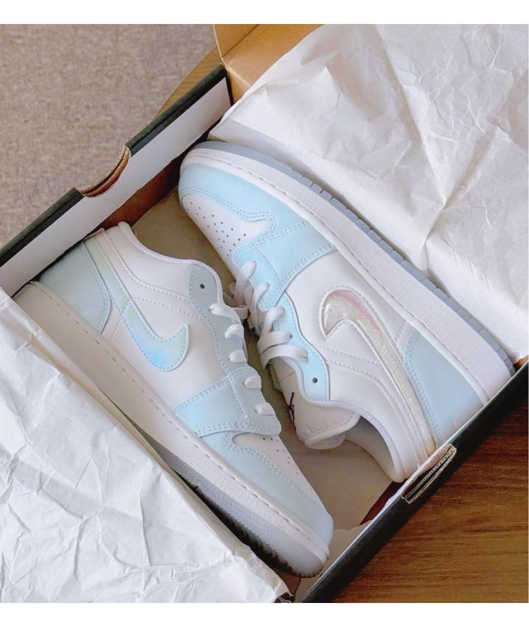 JORDAN Голубые кроссовки из искусственной кожи, фото 3