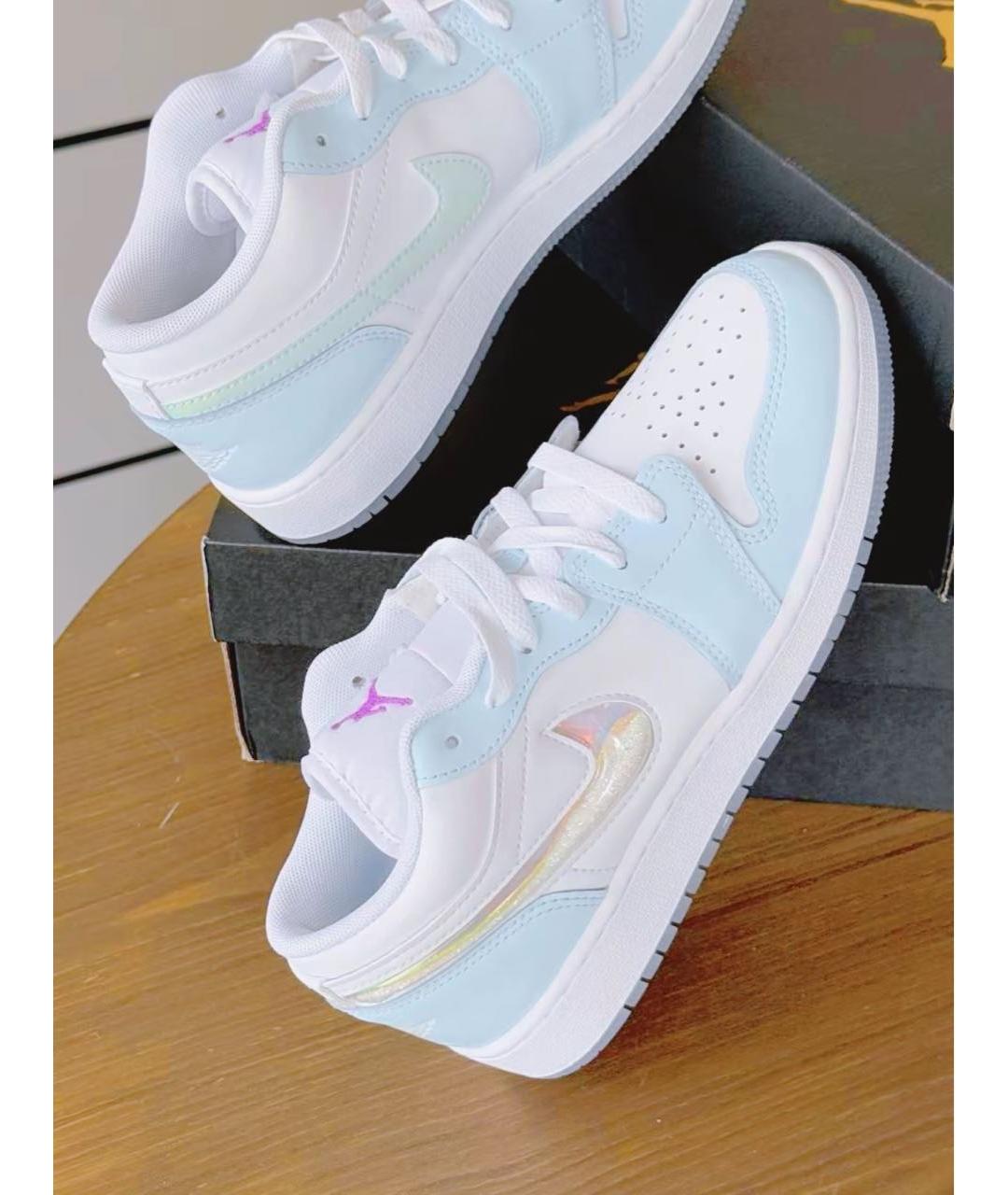 JORDAN Голубые кроссовки из искусственной кожи, фото 2
