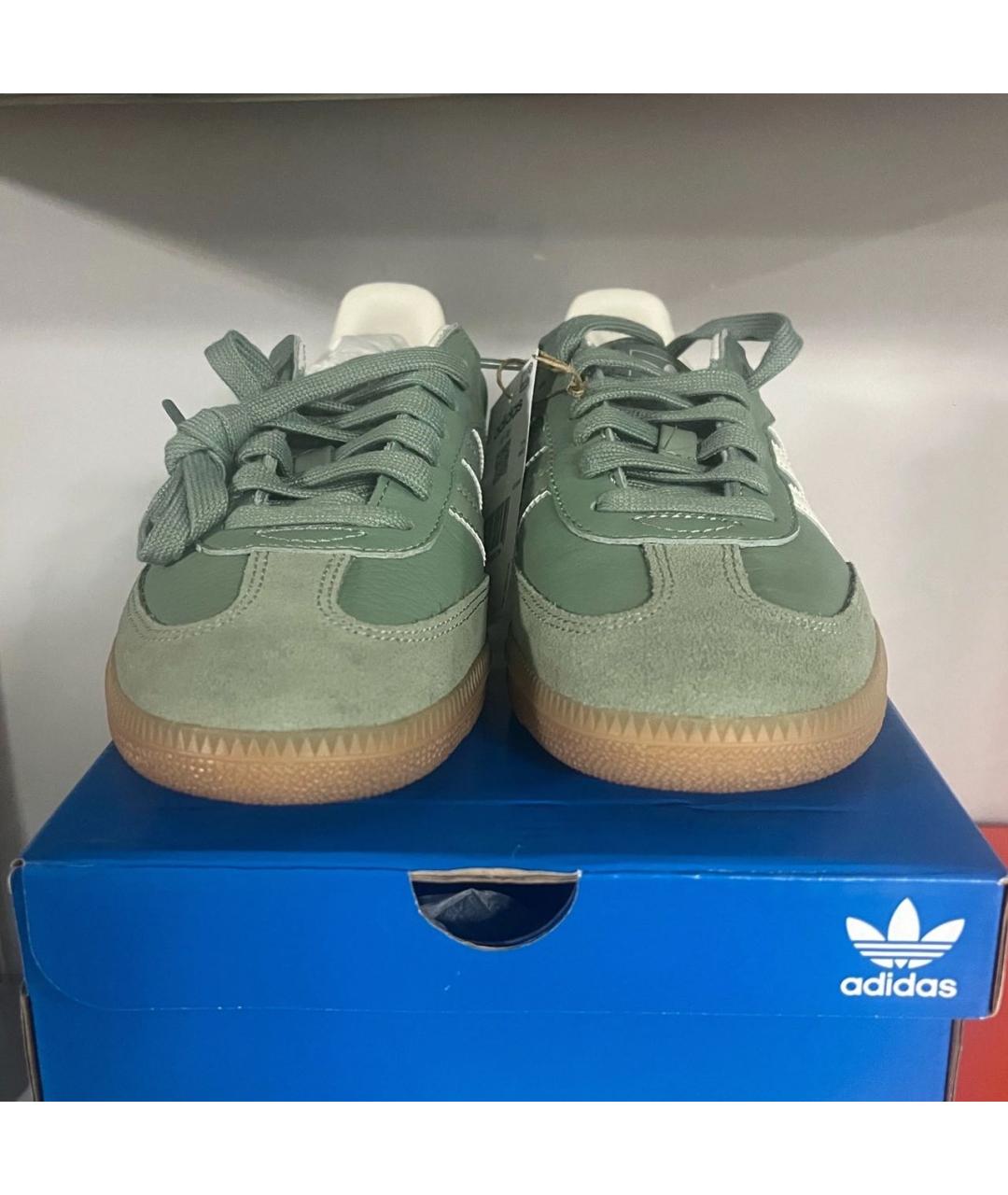 ADIDAS Зеленые кеды из искусственной кожи, фото 4