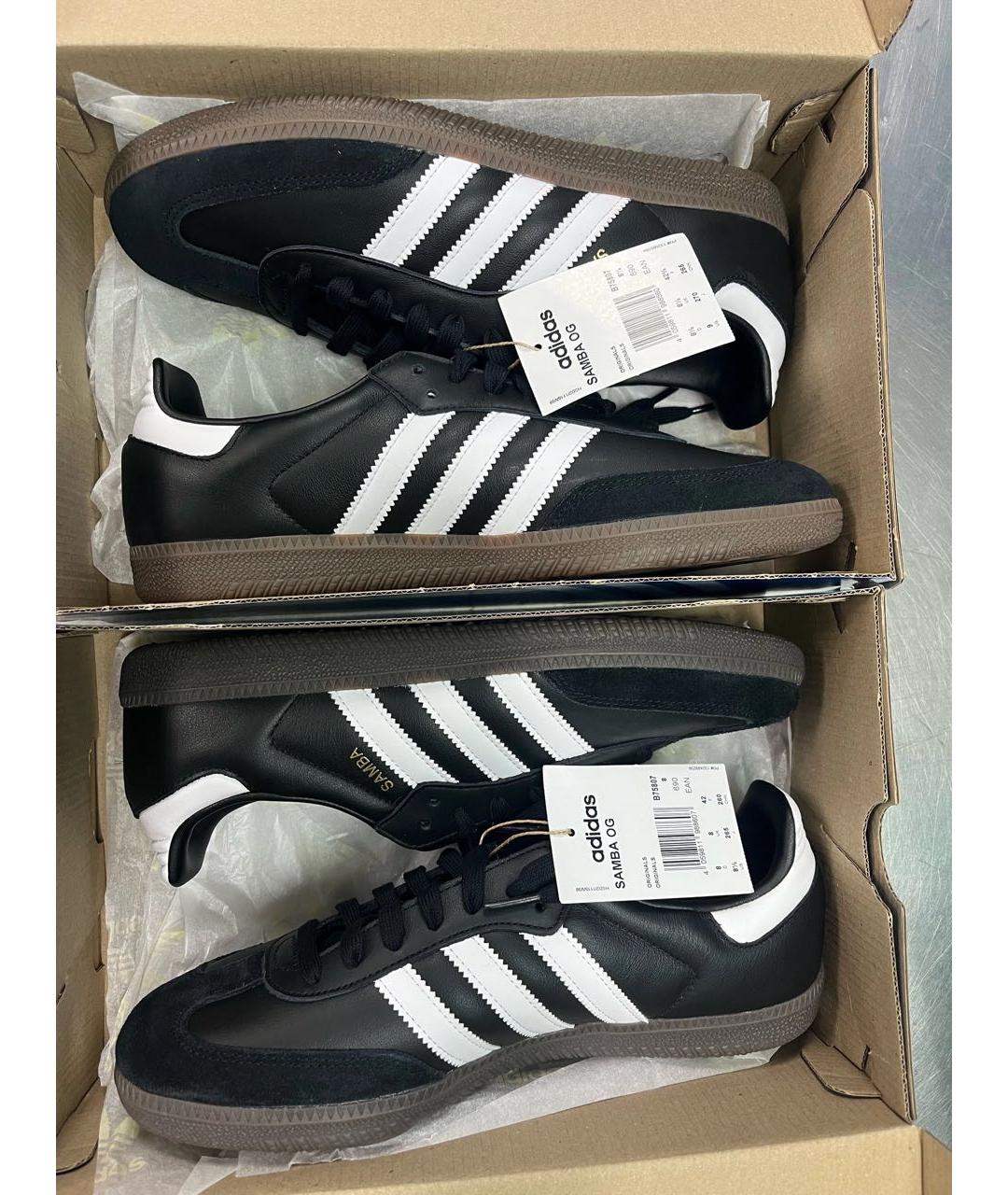 ADIDAS Черные низкие кроссовки / кеды из искусственной кожи, фото 3