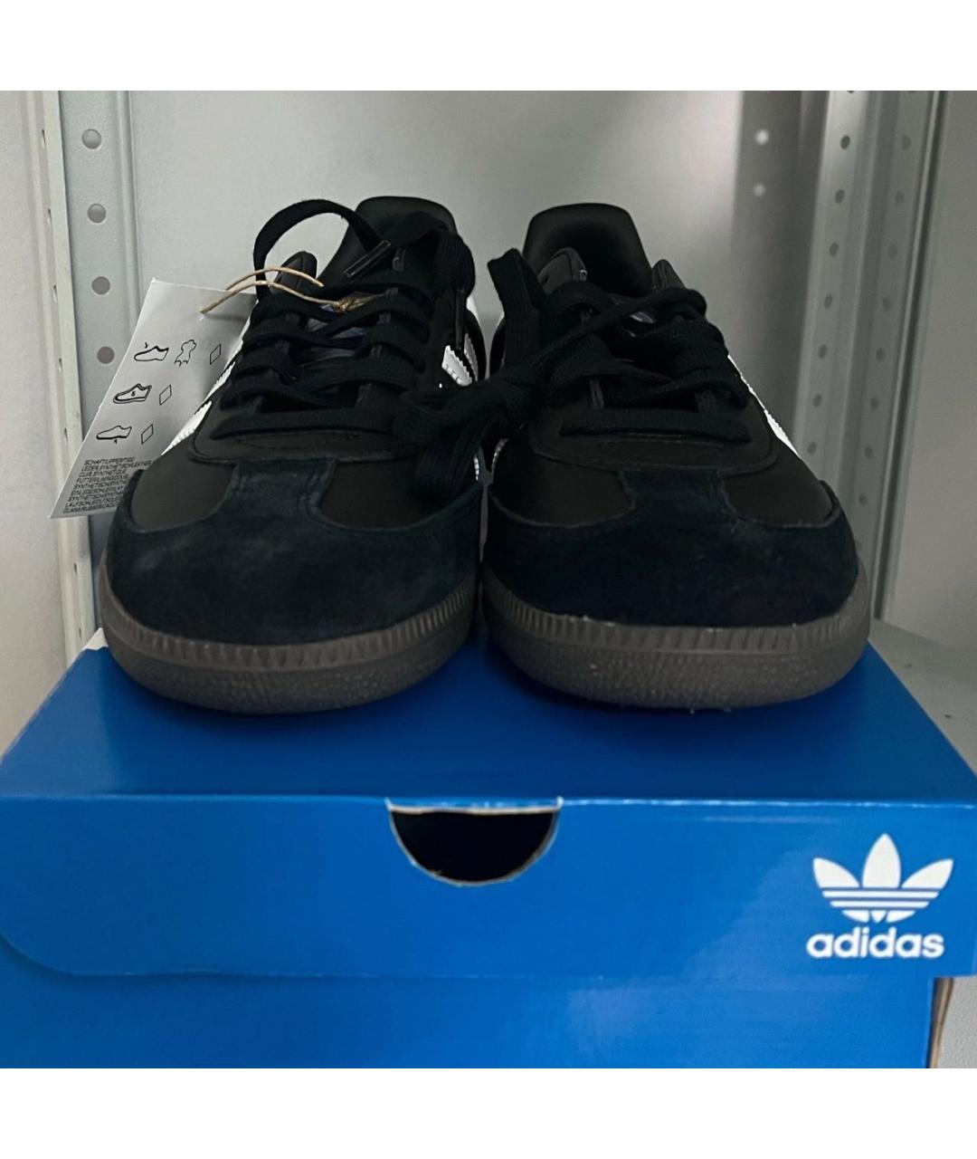 ADIDAS Черные низкие кроссовки / кеды из искусственной кожи, фото 4