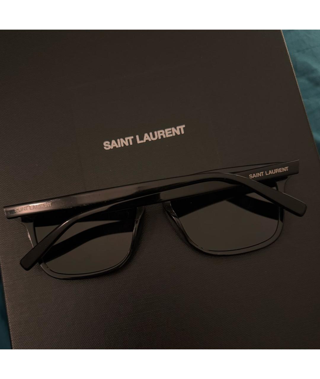 SAINT LAURENT Черные пластиковые солнцезащитные очки, фото 3