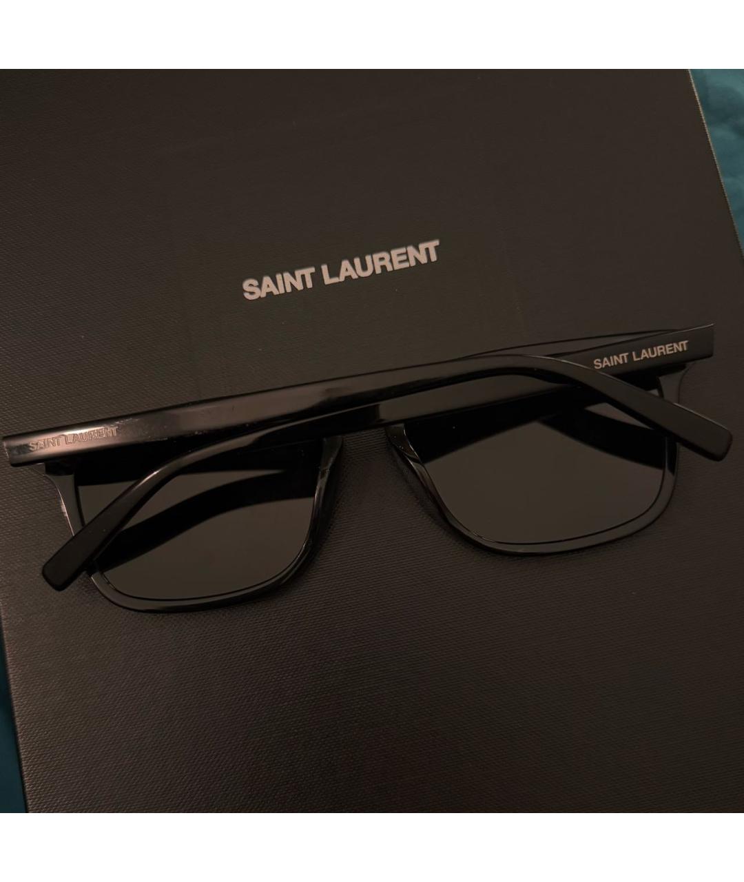 SAINT LAURENT Черные пластиковые солнцезащитные очки, фото 6