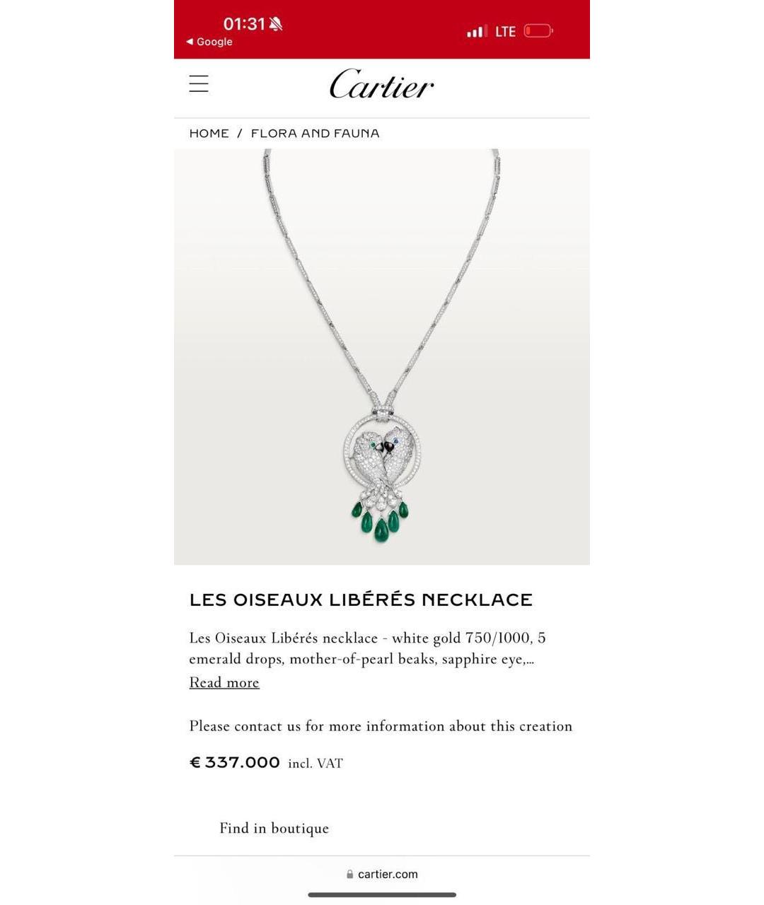 CARTIER Белое колье из белого золота, фото 5