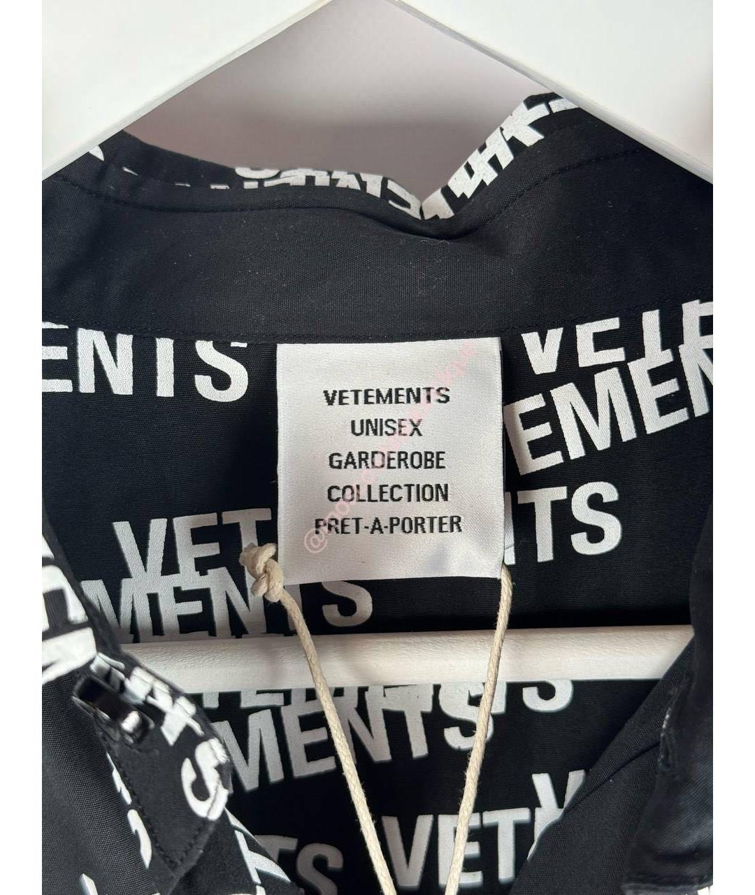 VETEMENTS Черная хлопковая кэжуал рубашка, фото 4