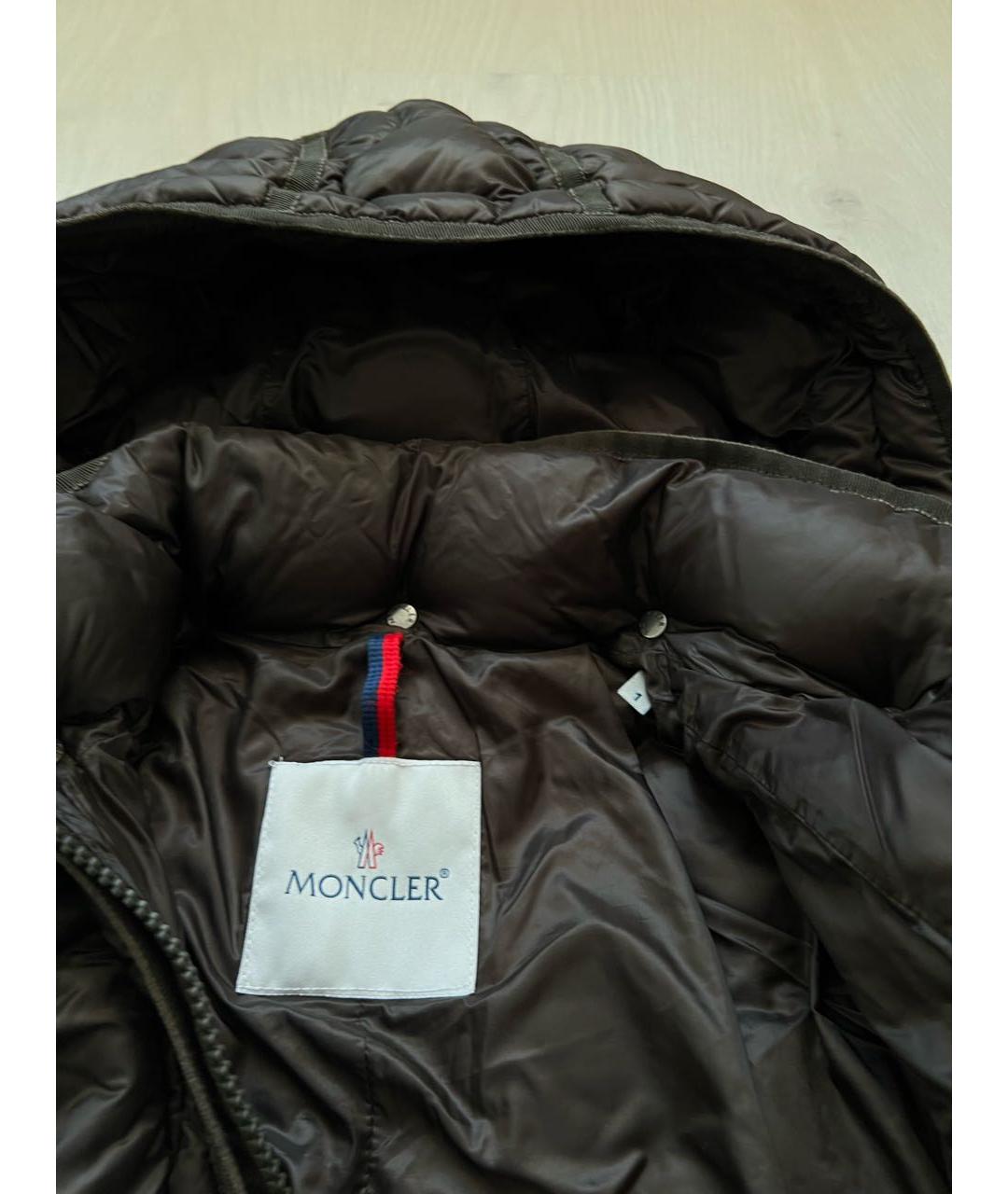 MONCLER Коричневый пуховик, фото 8