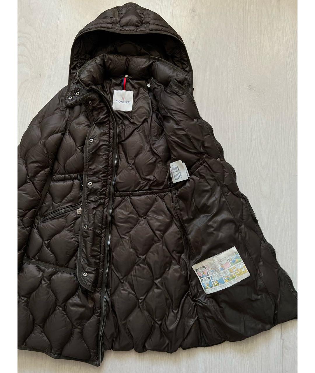 MONCLER Коричневый пуховик, фото 4