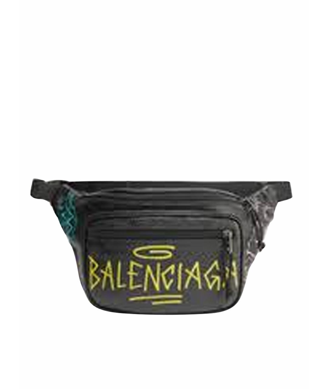 BALENCIAGA Черная поясная сумка из искусственной кожи, фото 1