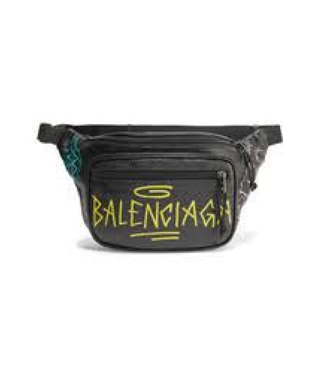 BALENCIAGA Черная поясная сумка из искусственной кожи, фото 6