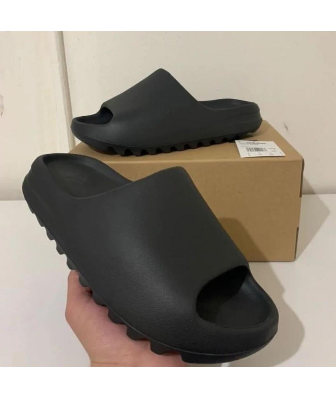 ADIDAS Черные резиновые шлепанцы, фото 3
