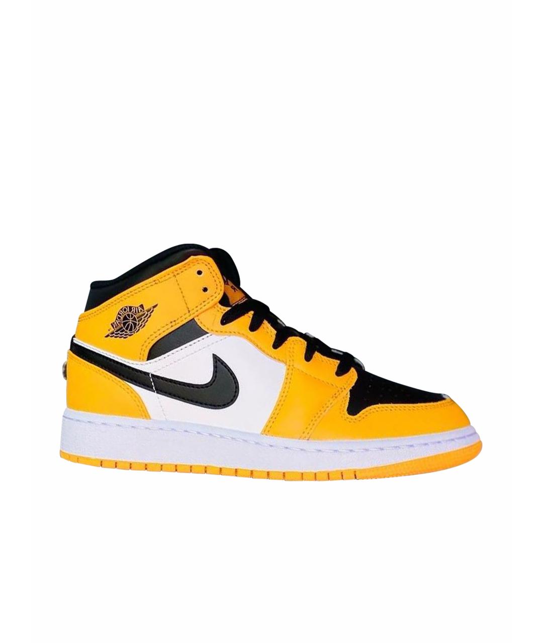 JORDAN Желтые кроссовки из искусственной кожи, фото 1