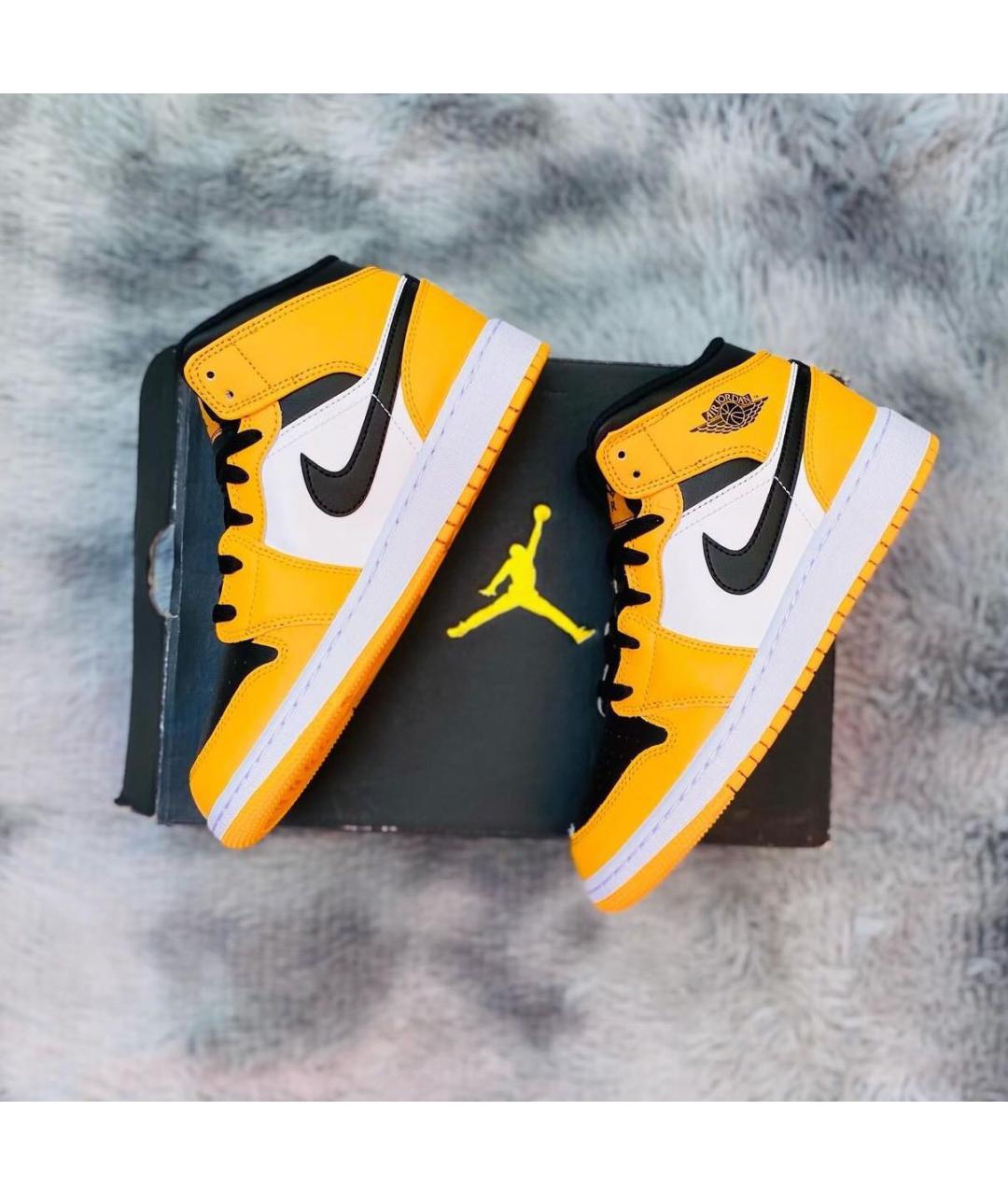 JORDAN Желтые кроссовки из искусственной кожи, фото 2