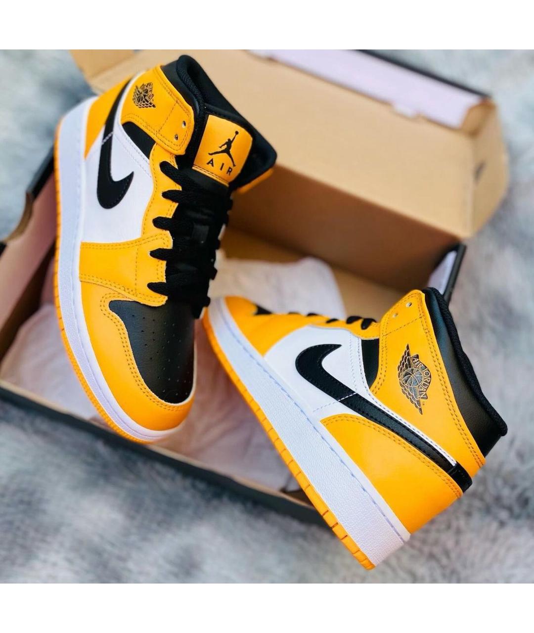 JORDAN Желтые кроссовки из искусственной кожи, фото 4