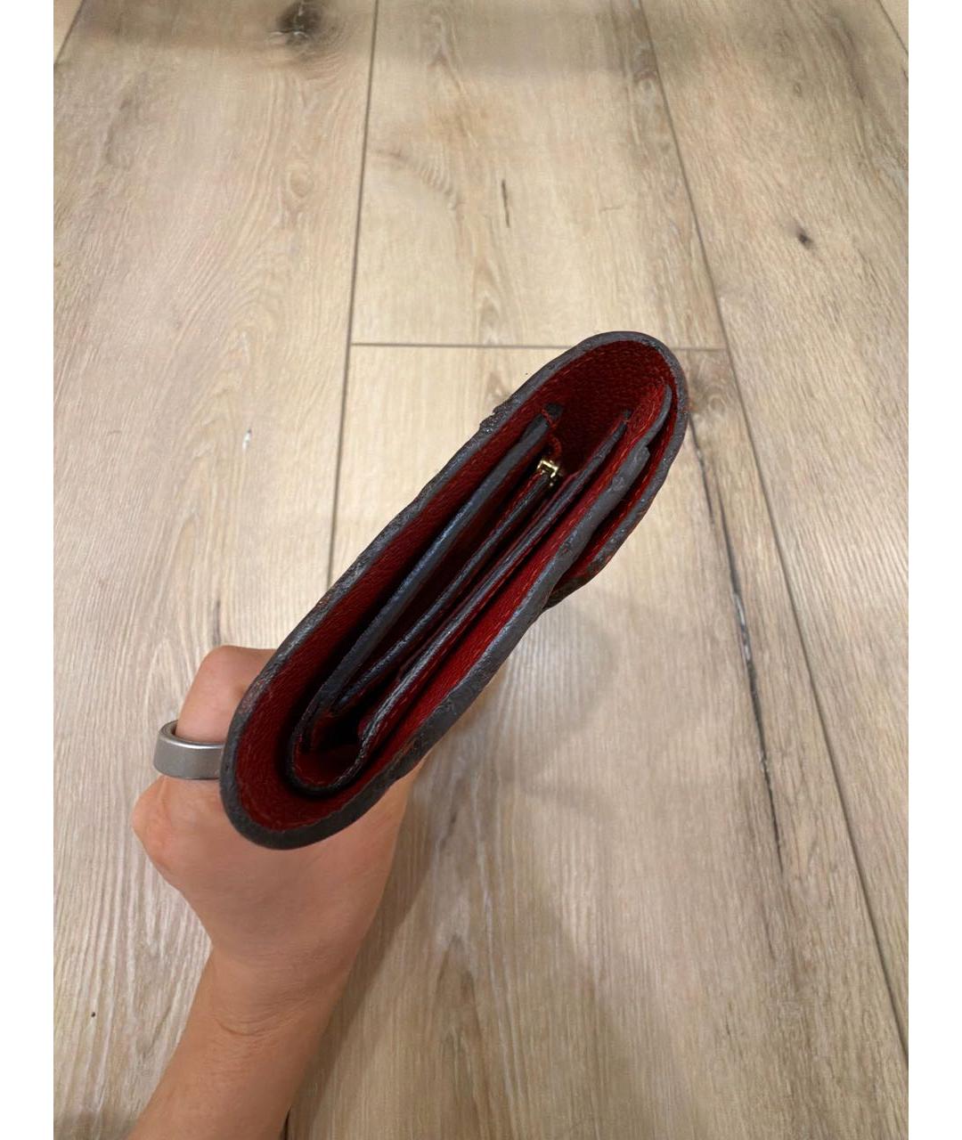 LOUIS VUITTON Красный кожаный кошелек, фото 7