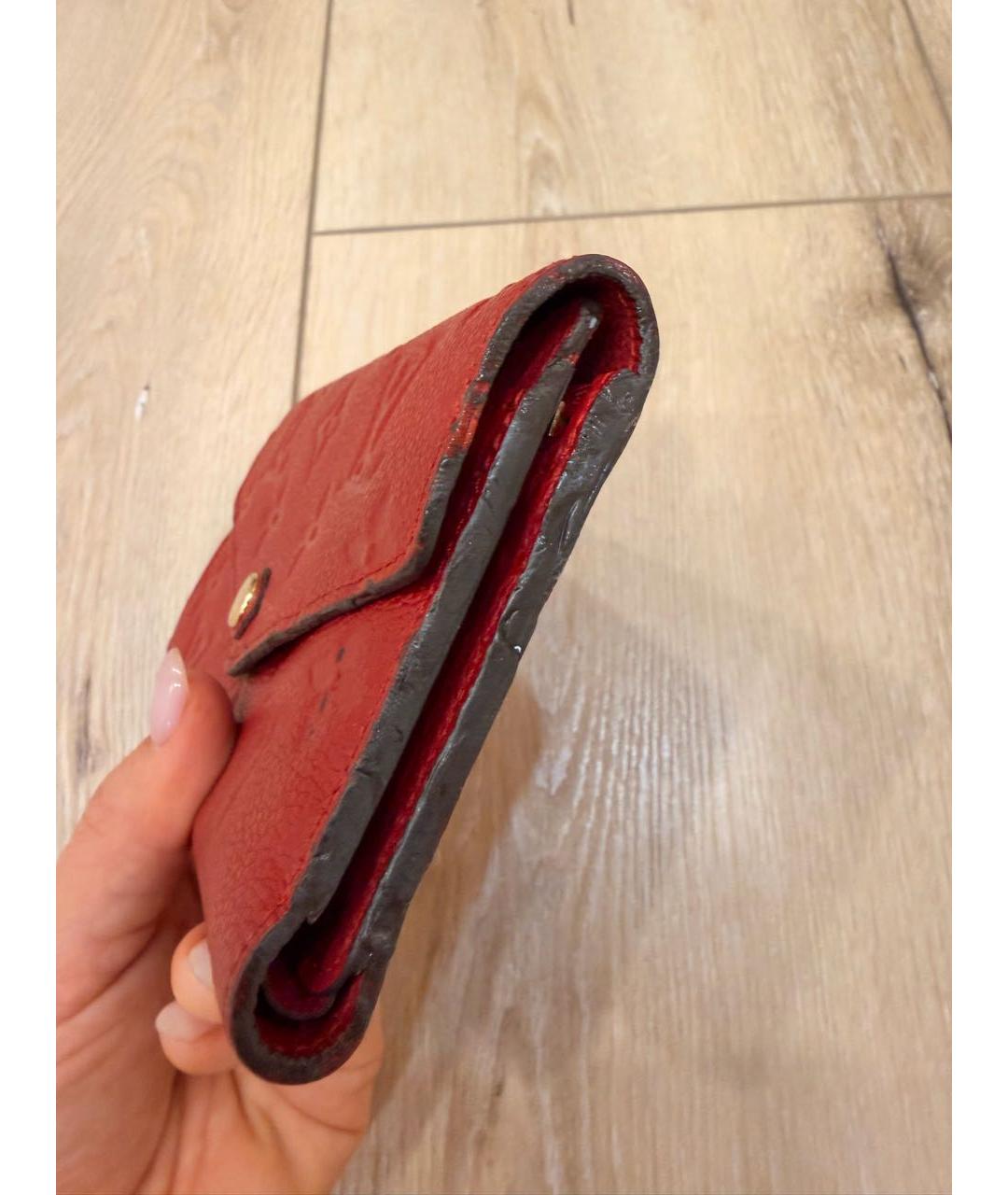 LOUIS VUITTON Красный кожаный кошелек, фото 6