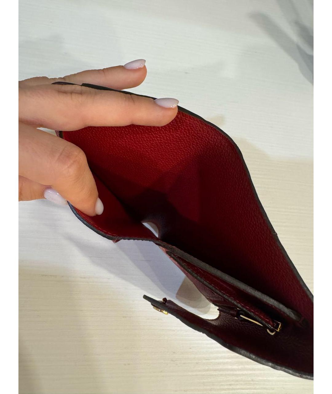 LOUIS VUITTON Красный кожаный кошелек, фото 5