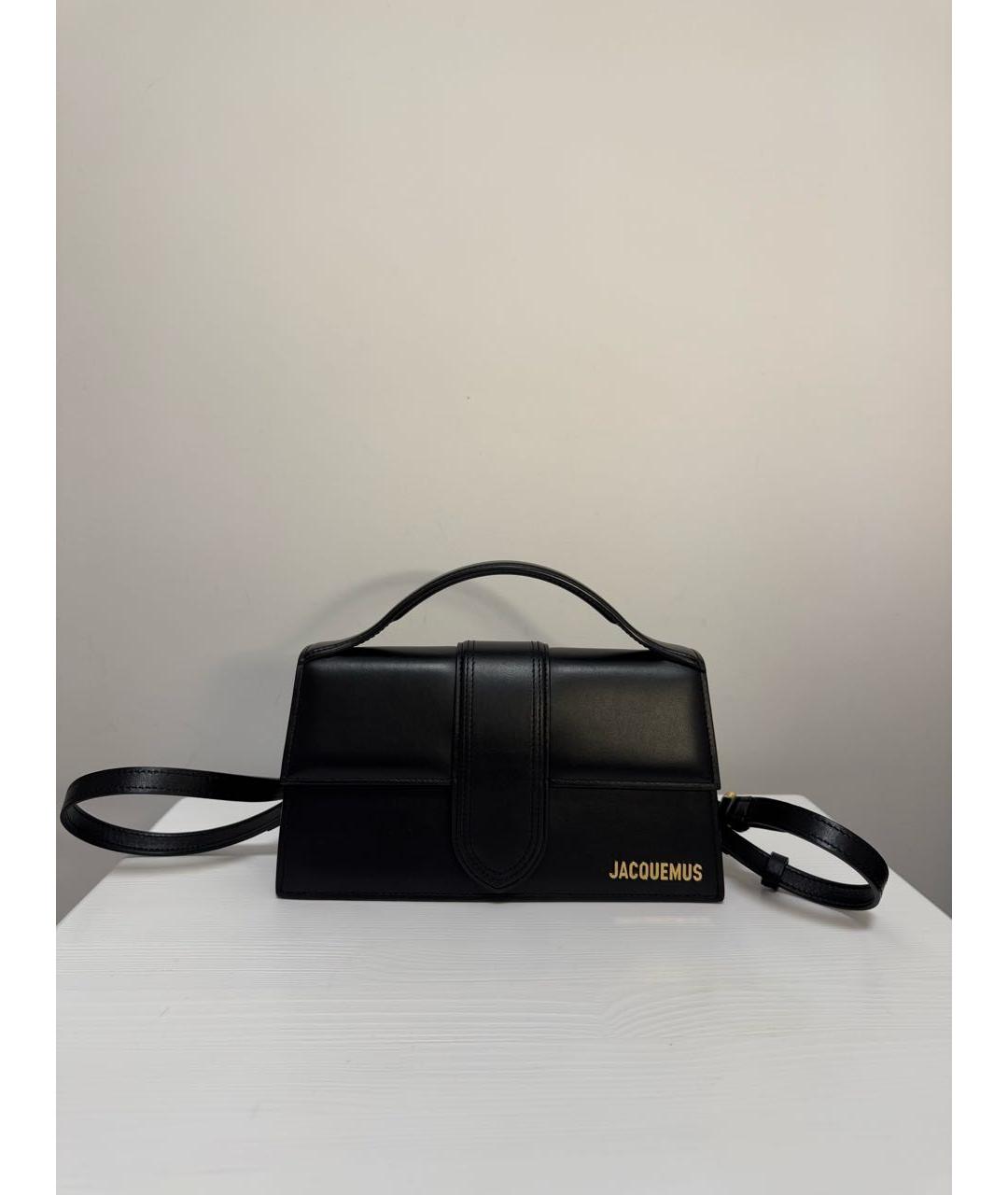 JACQUEMUS Черная кожаная сумка с короткими ручками, фото 8