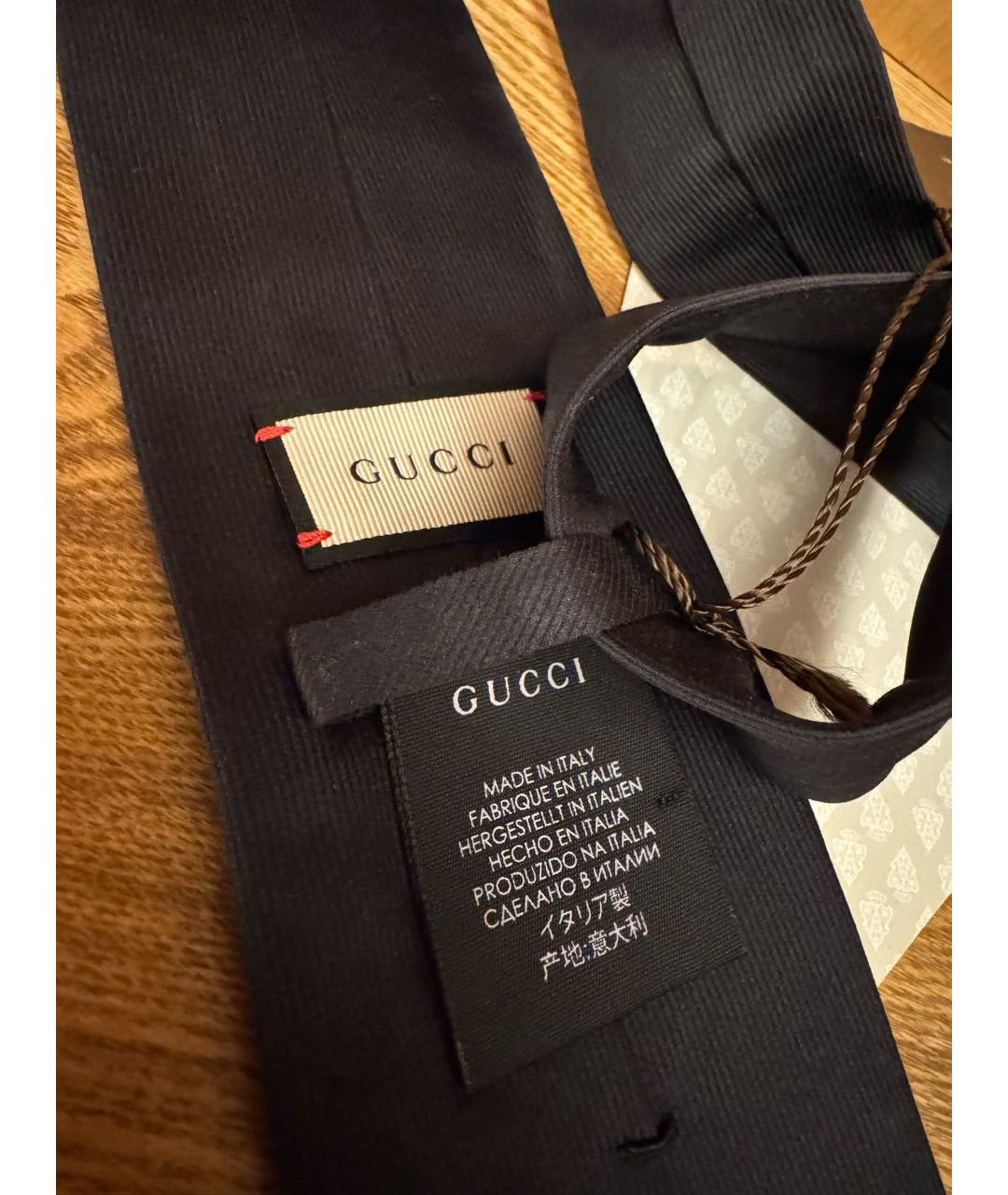 GUCCI Черный тканевый галстук, фото 6