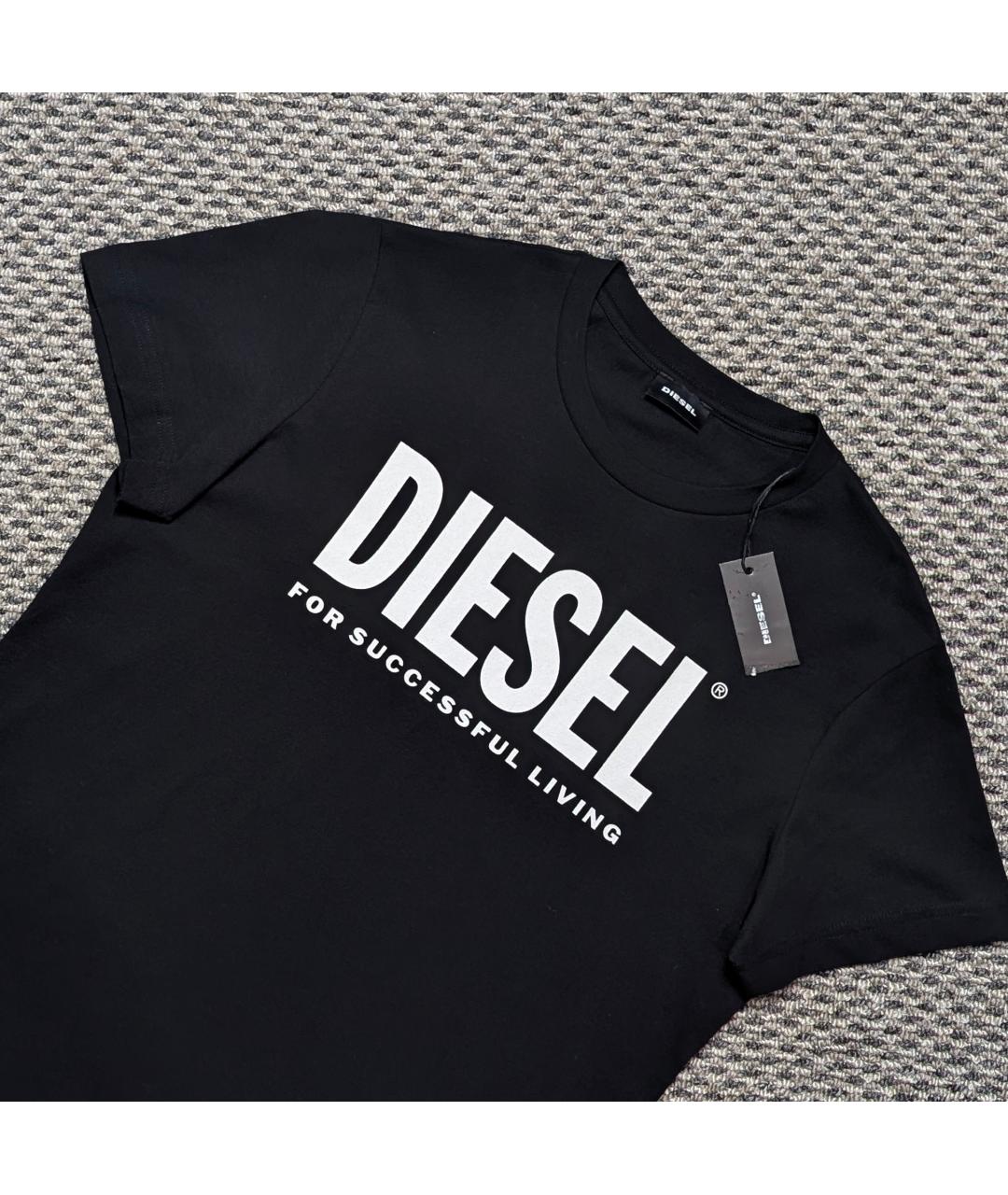 DIESEL Черная хлопковая футболка, фото 2