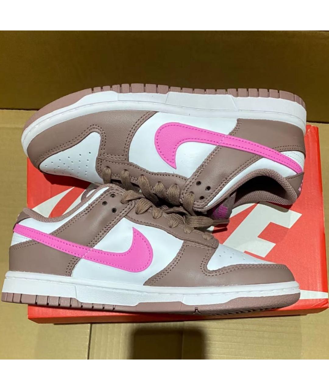 NIKE Коричневые кроссовки из искусственной кожи, фото 3