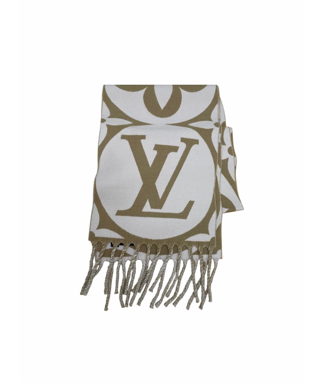 LOUIS VUITTON Бежевый шерстяной шарф, фото 1