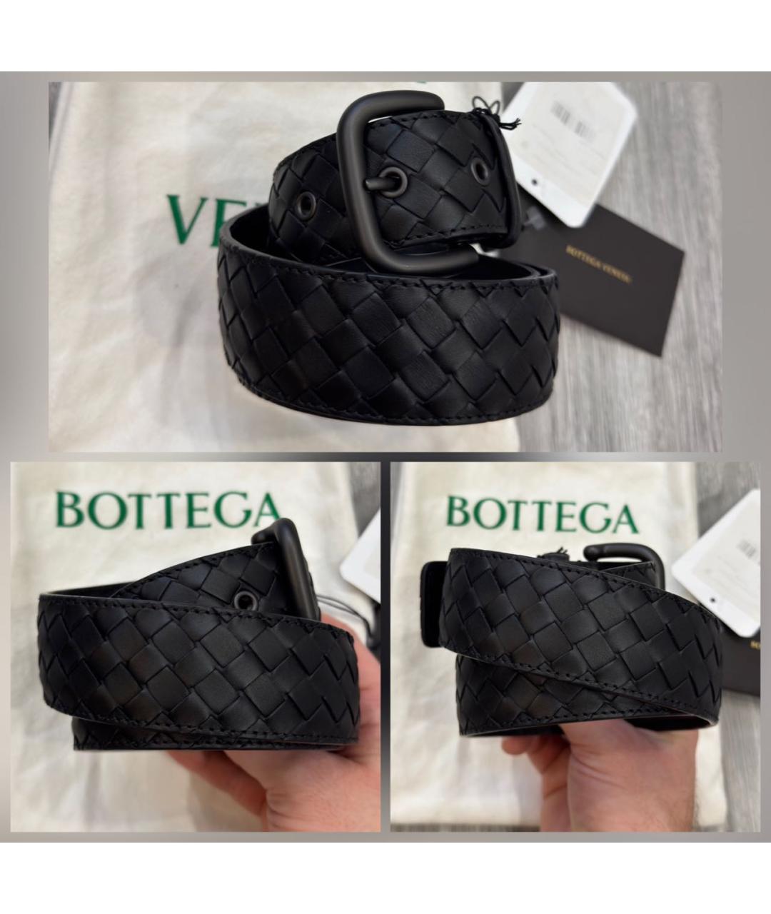 BOTTEGA VENETA Черный кожаный ремень, фото 3