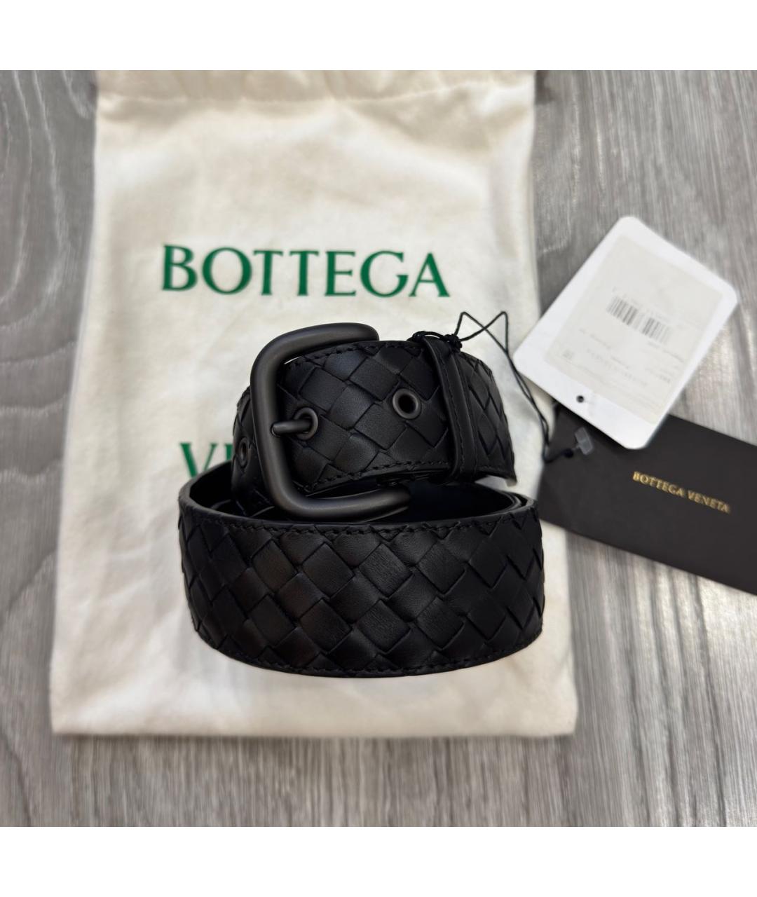 BOTTEGA VENETA Черный кожаный ремень, фото 2