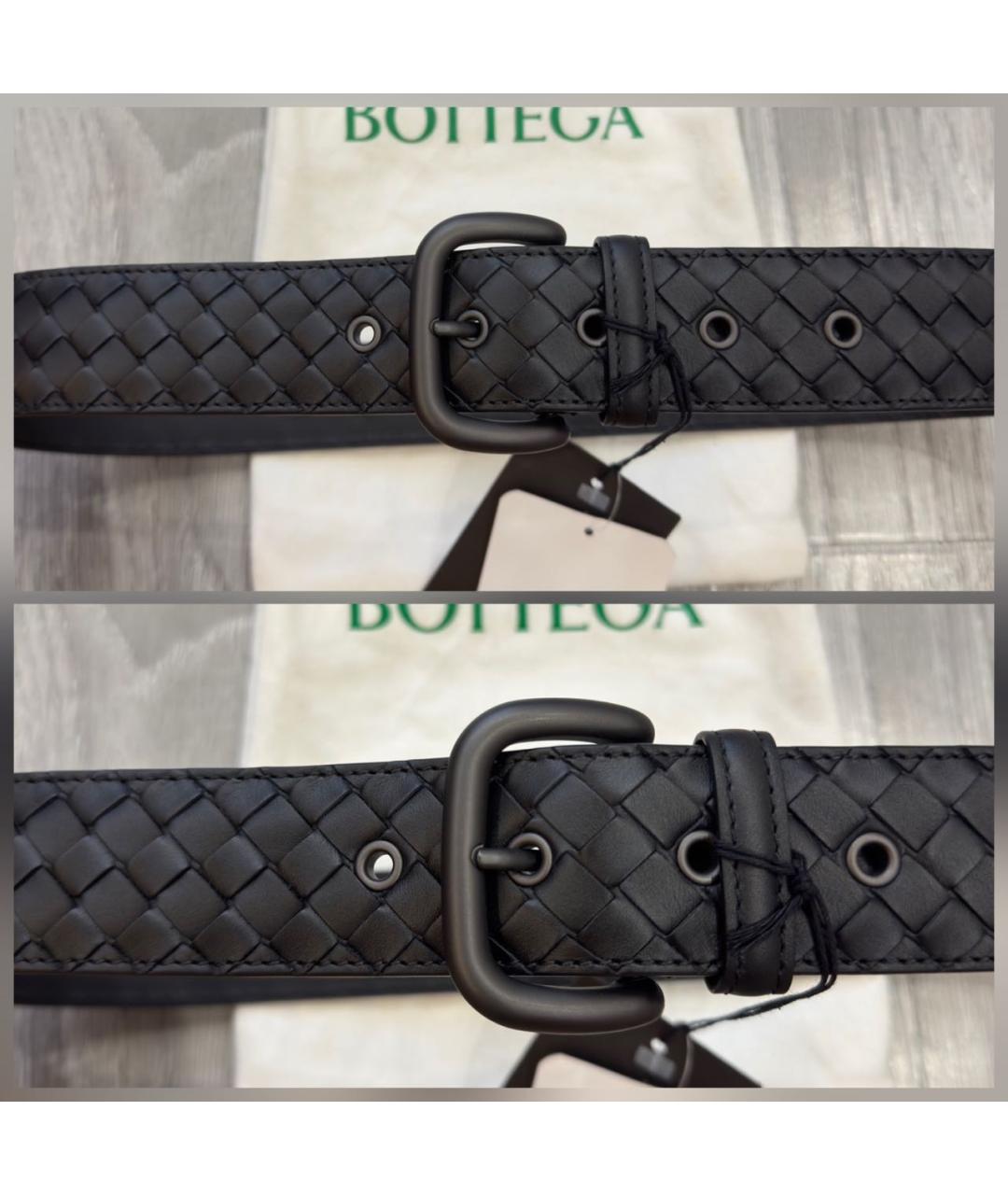 BOTTEGA VENETA Черный кожаный ремень, фото 4