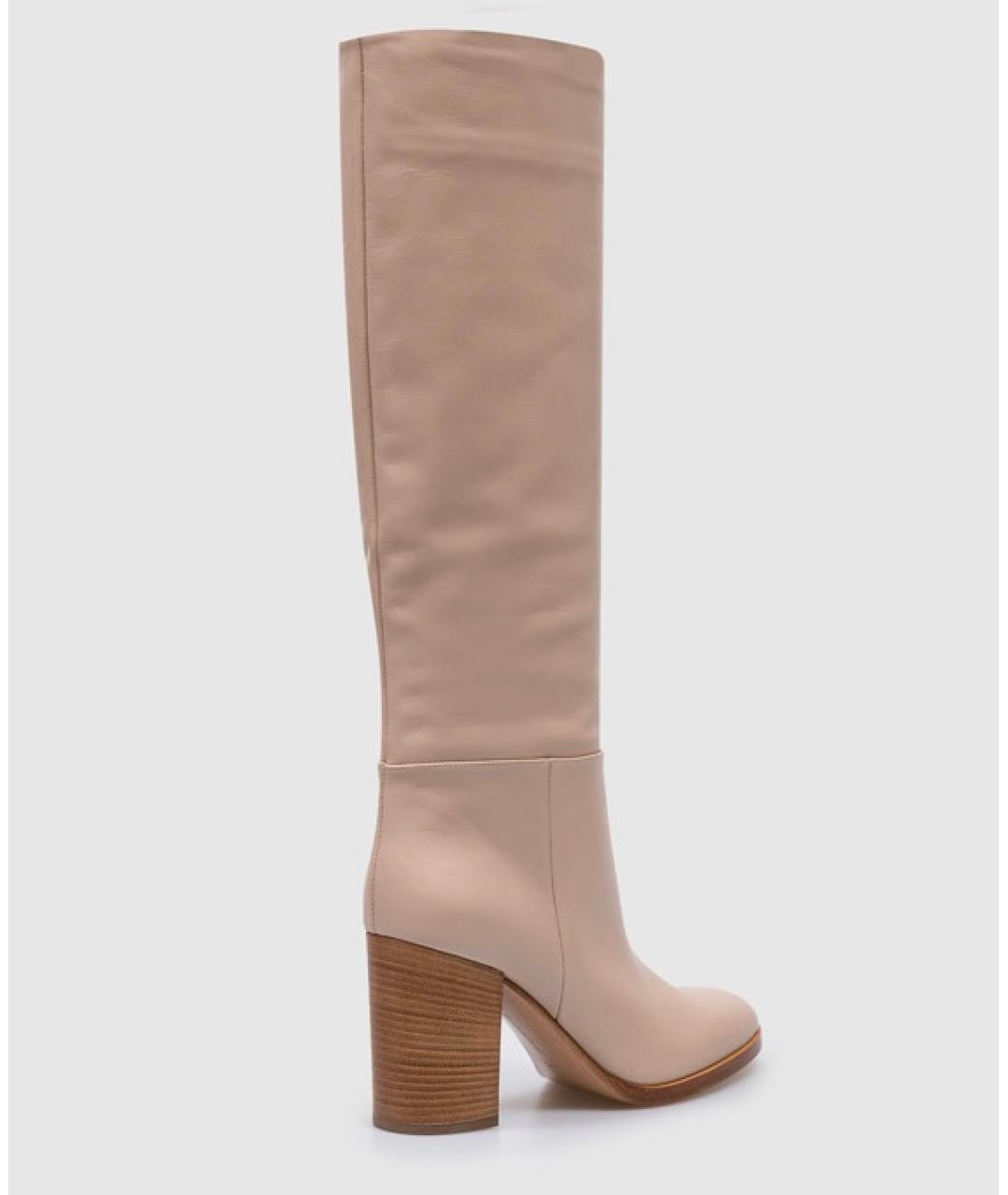 GIANVITO ROSSI Бежевые кожаные сапоги, фото 3