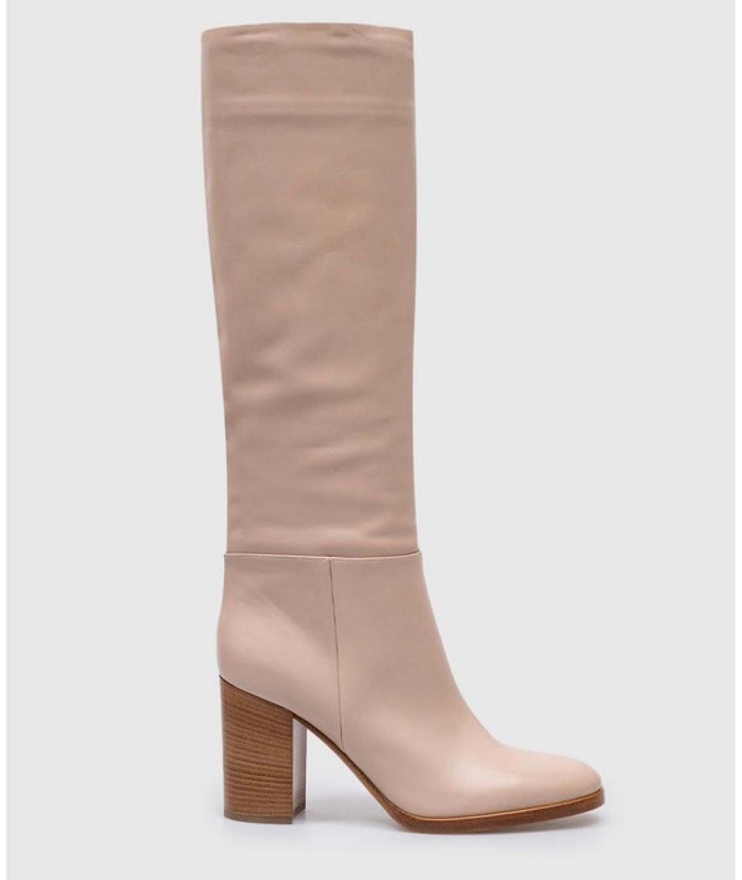 GIANVITO ROSSI Бежевые кожаные сапоги, фото 4