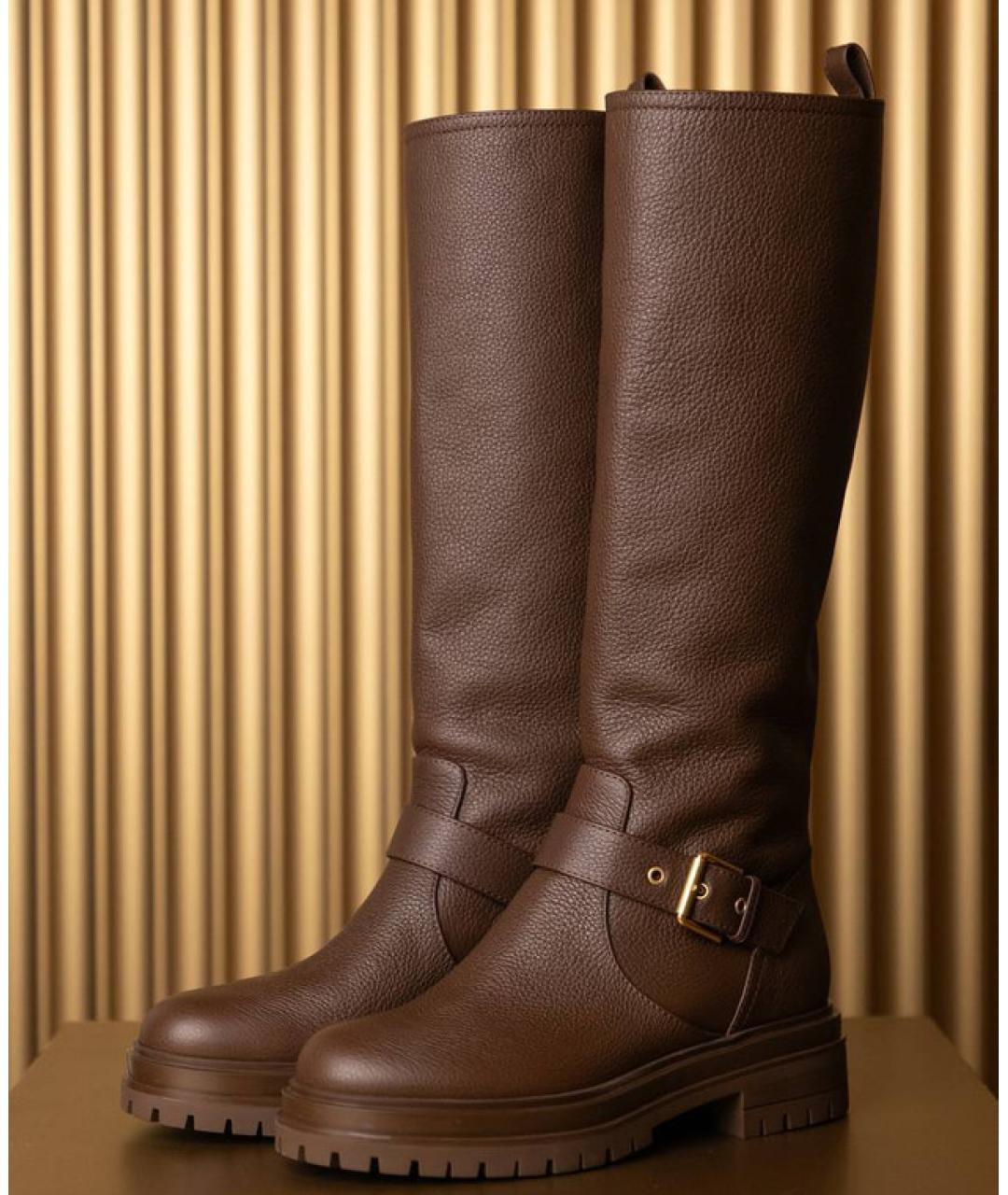 GIANVITO ROSSI Коричневые кожаные сапоги, фото 6