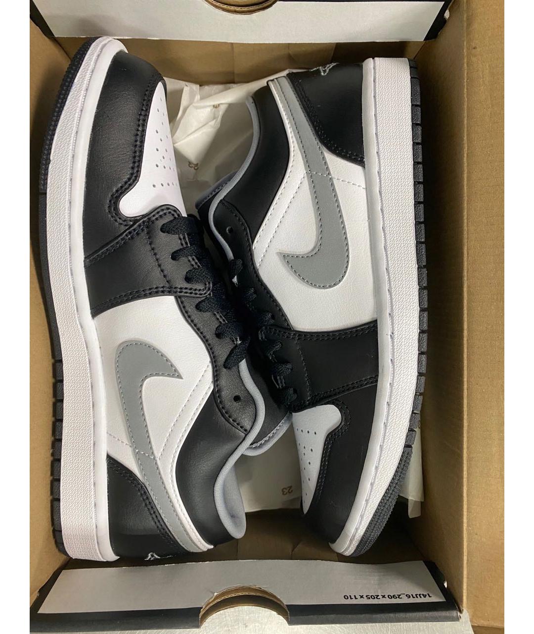 JORDAN Черные низкие кроссовки / кеды из искусственной кожи, фото 3