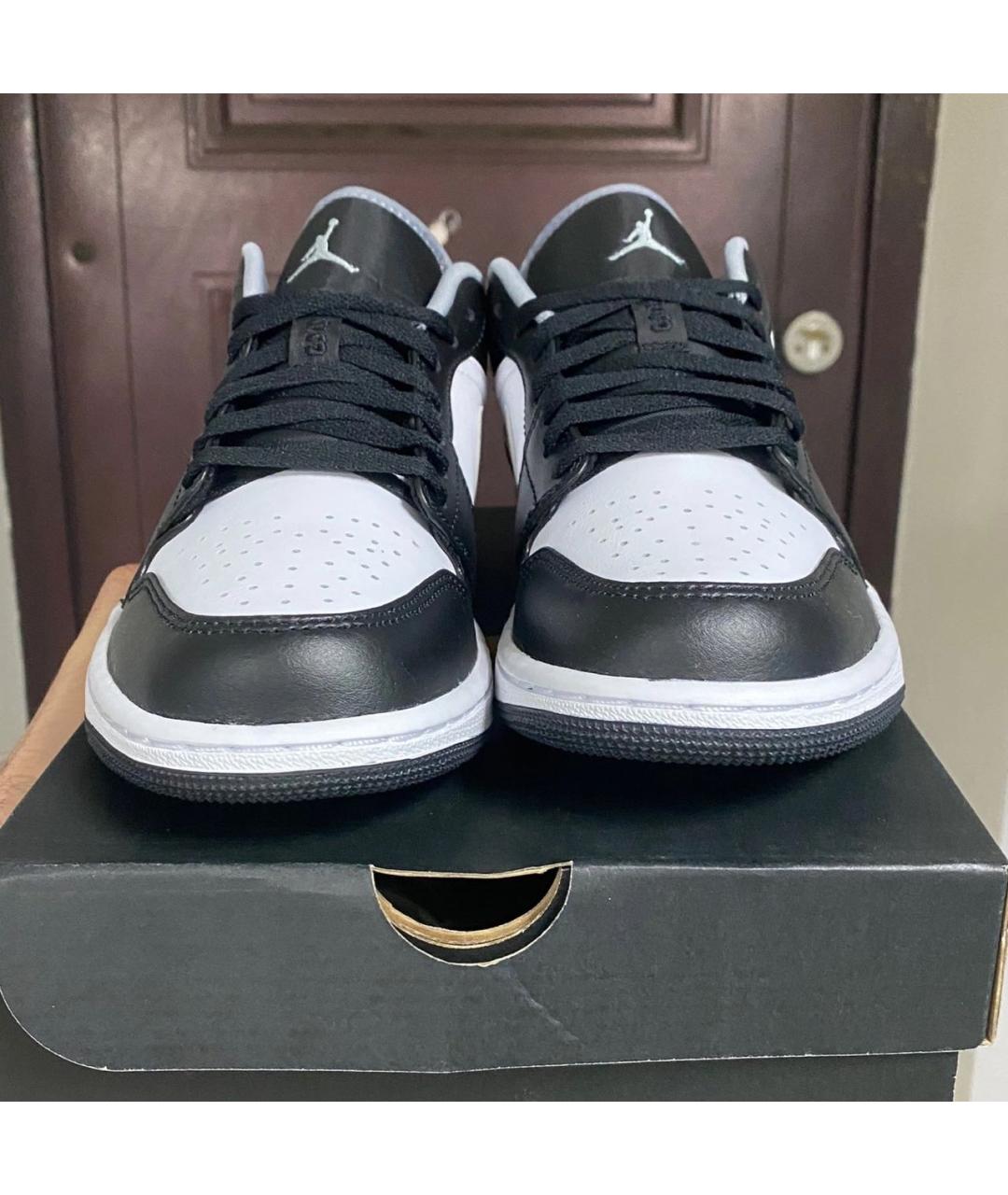 JORDAN Черные низкие кроссовки / кеды из искусственной кожи, фото 4