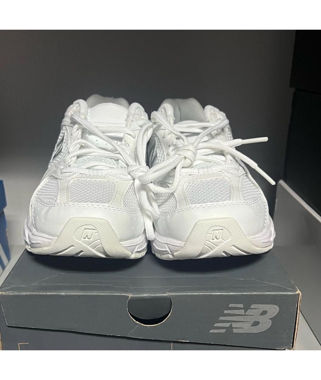 NEW BALANCE Белые кроссовки из искусственной кожи, фото 4