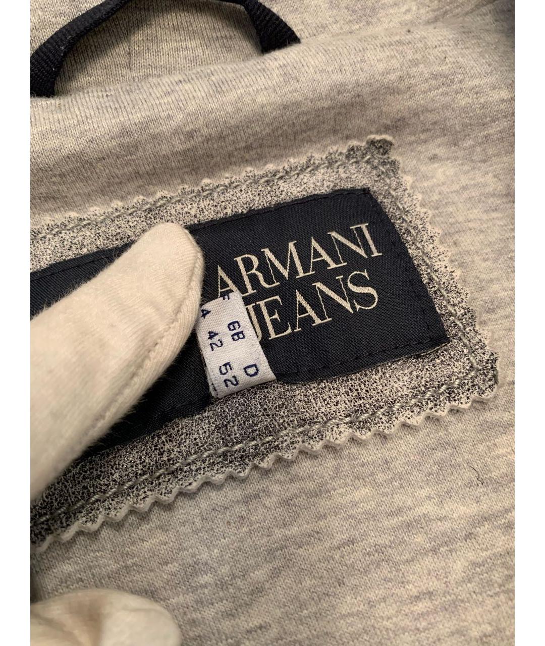 ARMANI JEANS Серая кожаная куртка, фото 4