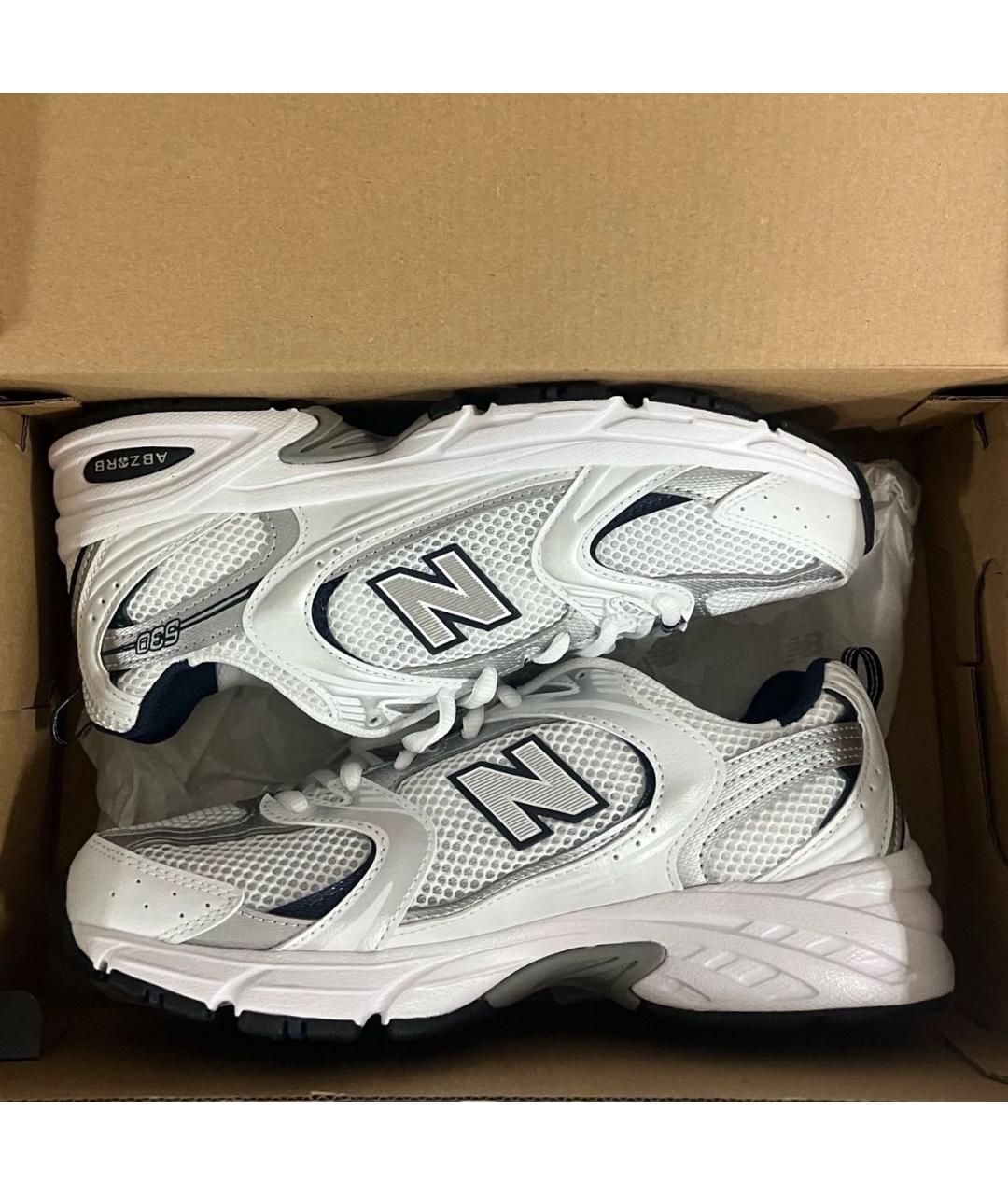 NEW BALANCE Серебряные кроссовки из искусственной кожи, фото 4