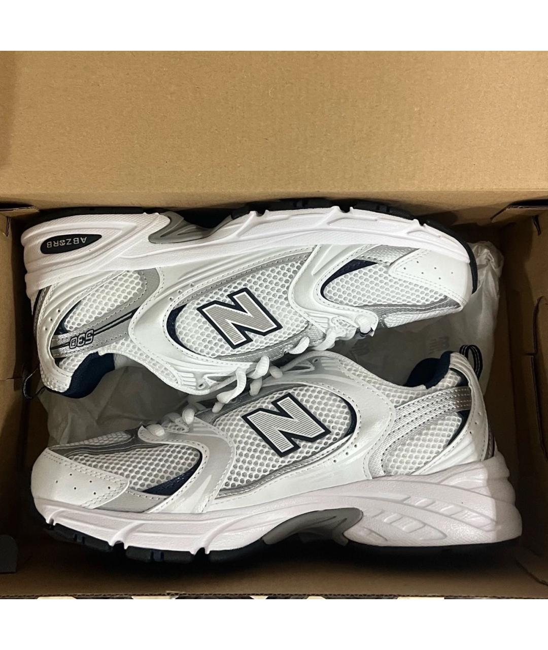 NEW BALANCE Серебряные низкие кроссовки / кеды из искусственной кожи, фото 3