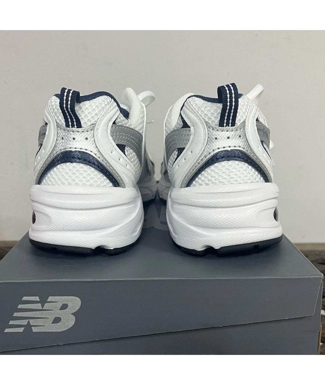 NEW BALANCE Серебряные низкие кроссовки / кеды из искусственной кожи, фото 2