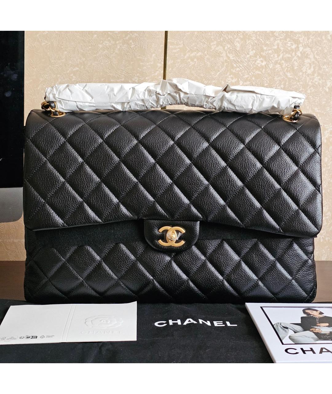 CHANEL Черная кожаная сумка тоут, фото 5