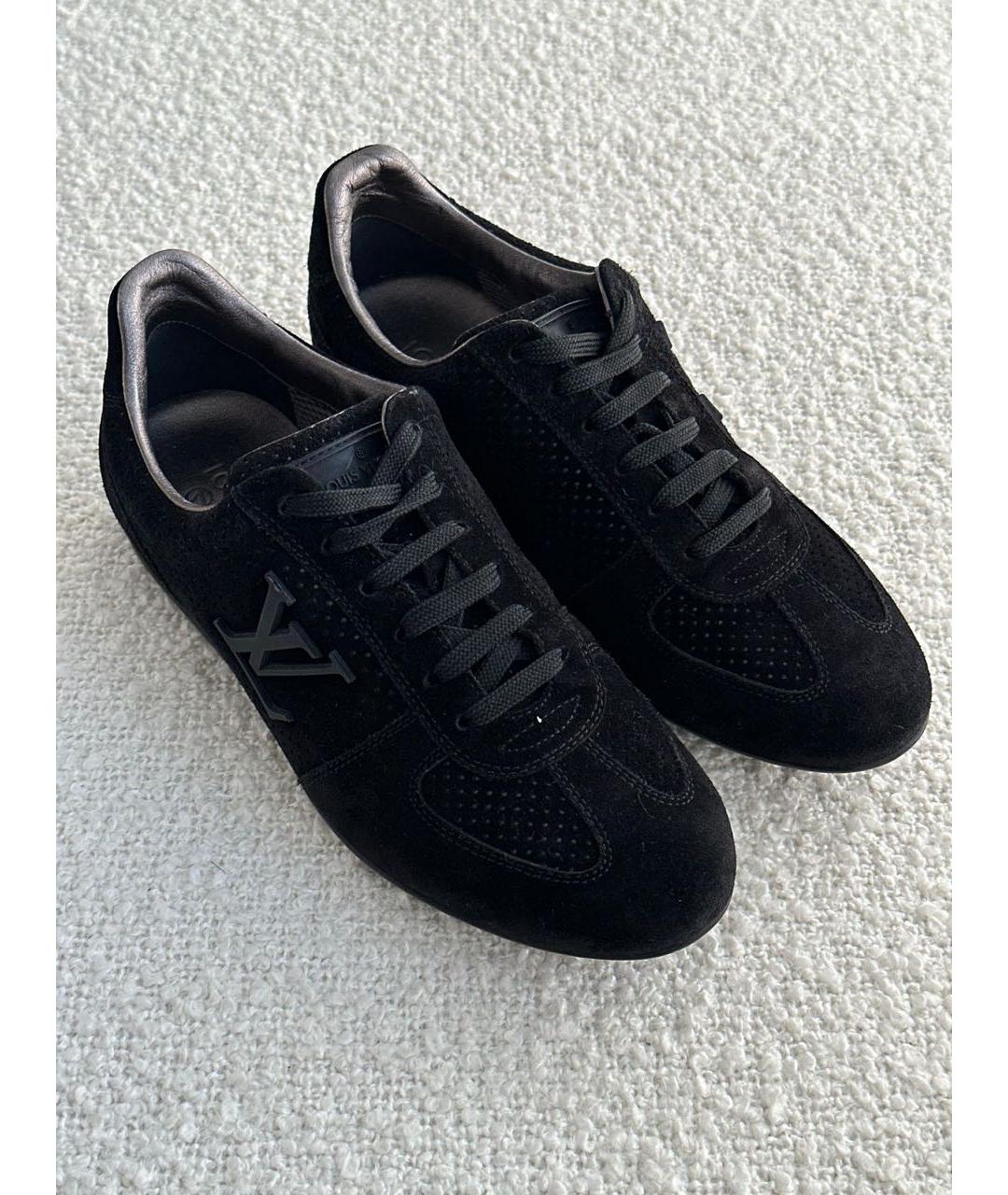 LOUIS VUITTON Черные замшевые кеды, фото 9