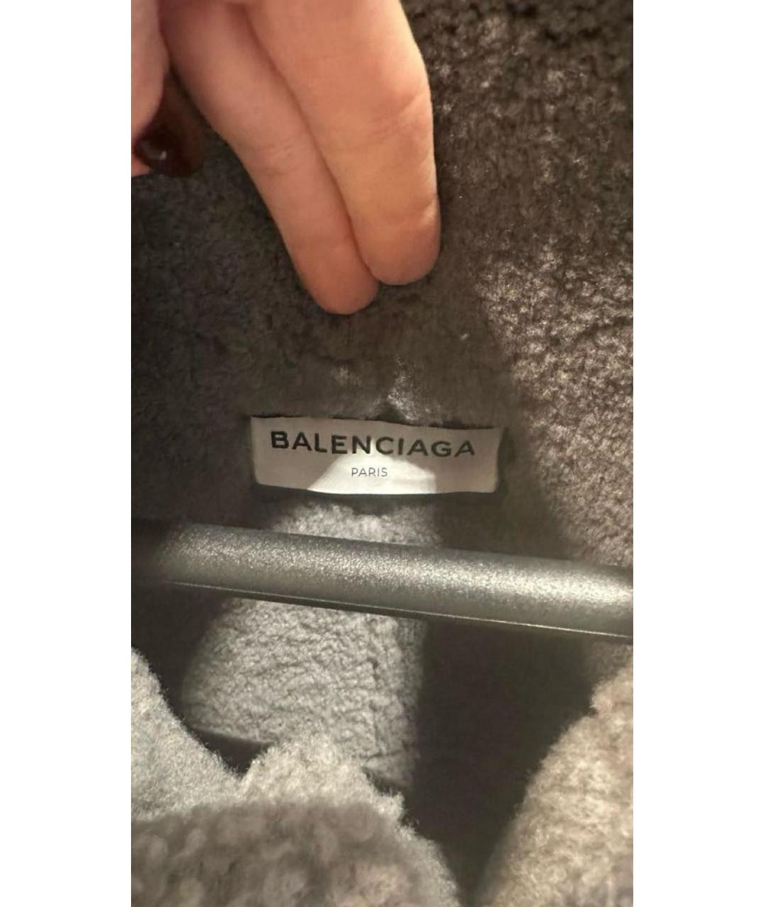 BALENCIAGA Серая кожаная дубленка, фото 3